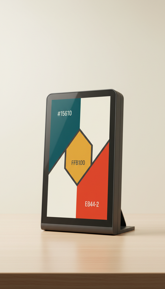 Custom small-format signage panel with tailored sizing