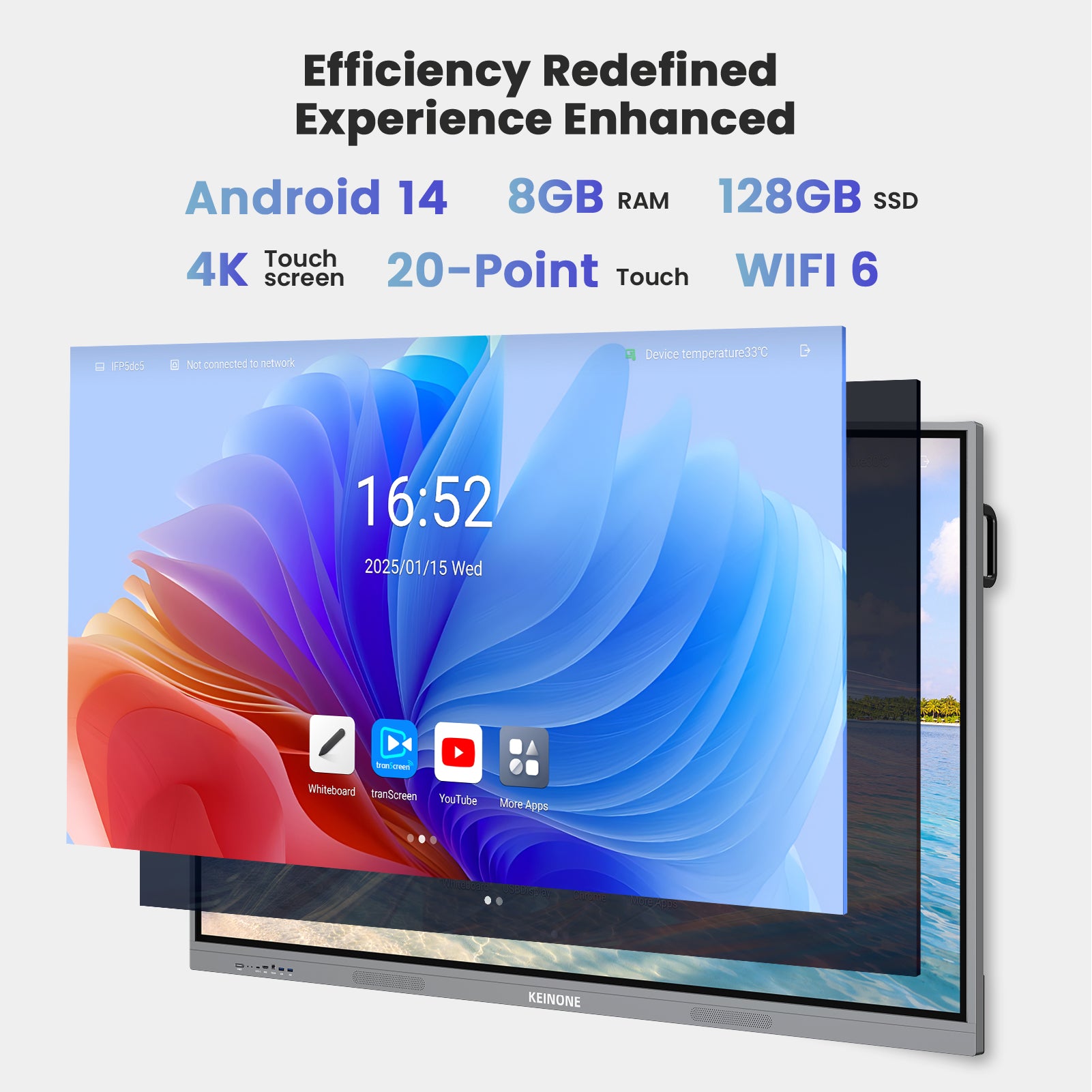 55 inch Interactive Smart Board 8+128 Android 14 or Windows 11 System