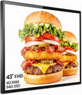 43 Inch Digital Signage Display, 4K FHD, Smart tv signage with 4GB RAM 64GB Storage, Smart Split Screen
