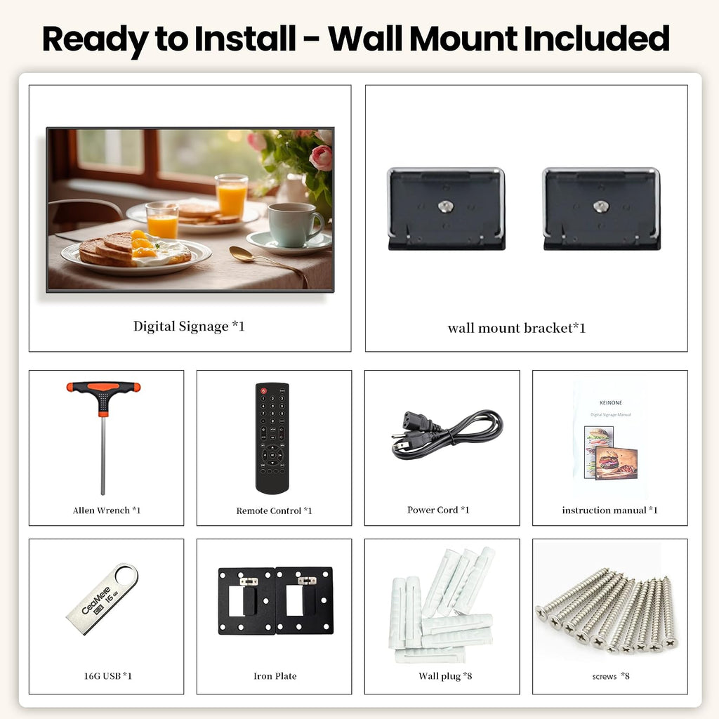 55-Inch 4K Digital Signage Display - KEINON
