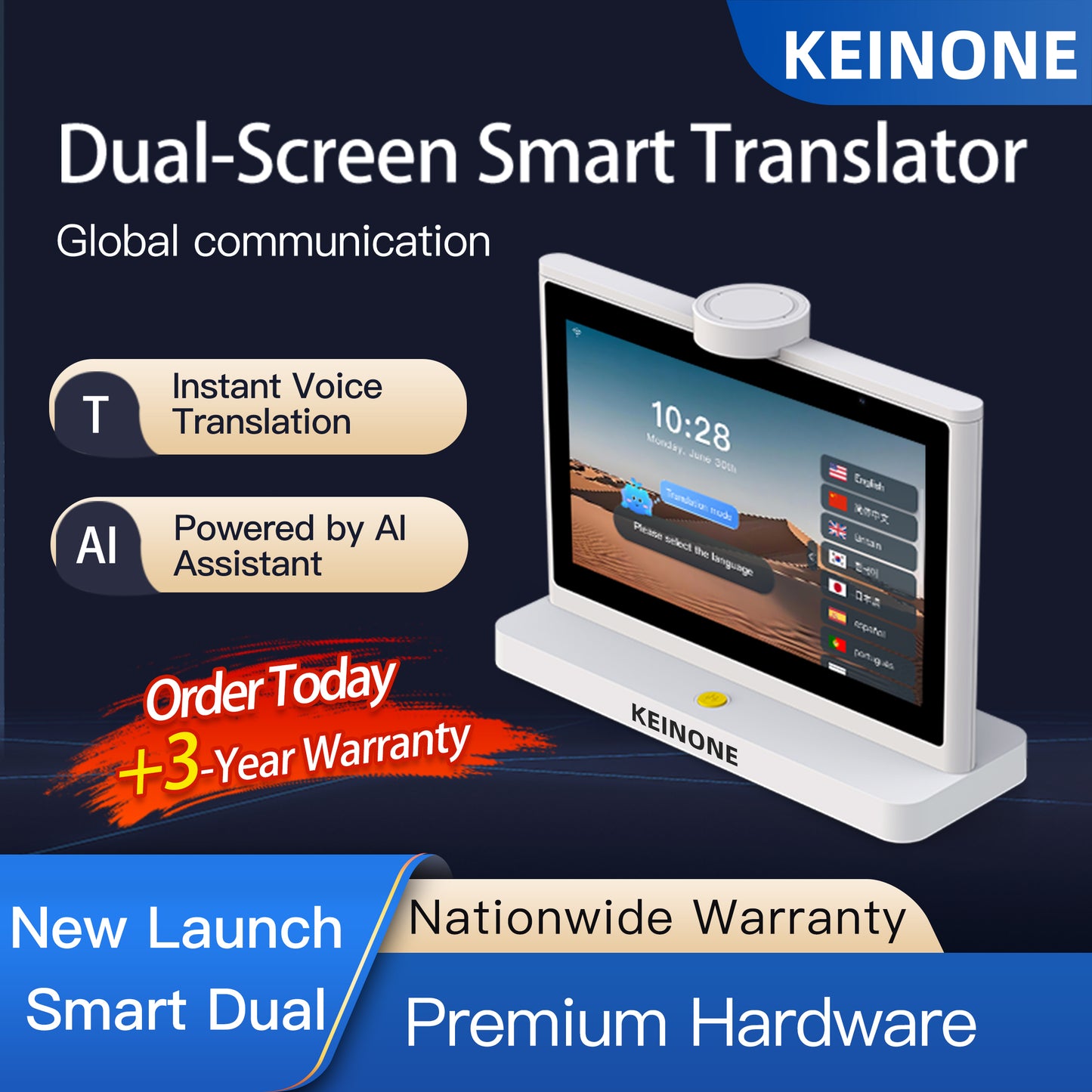 KEINONE Dual-Screen SmartTranslator Global communication