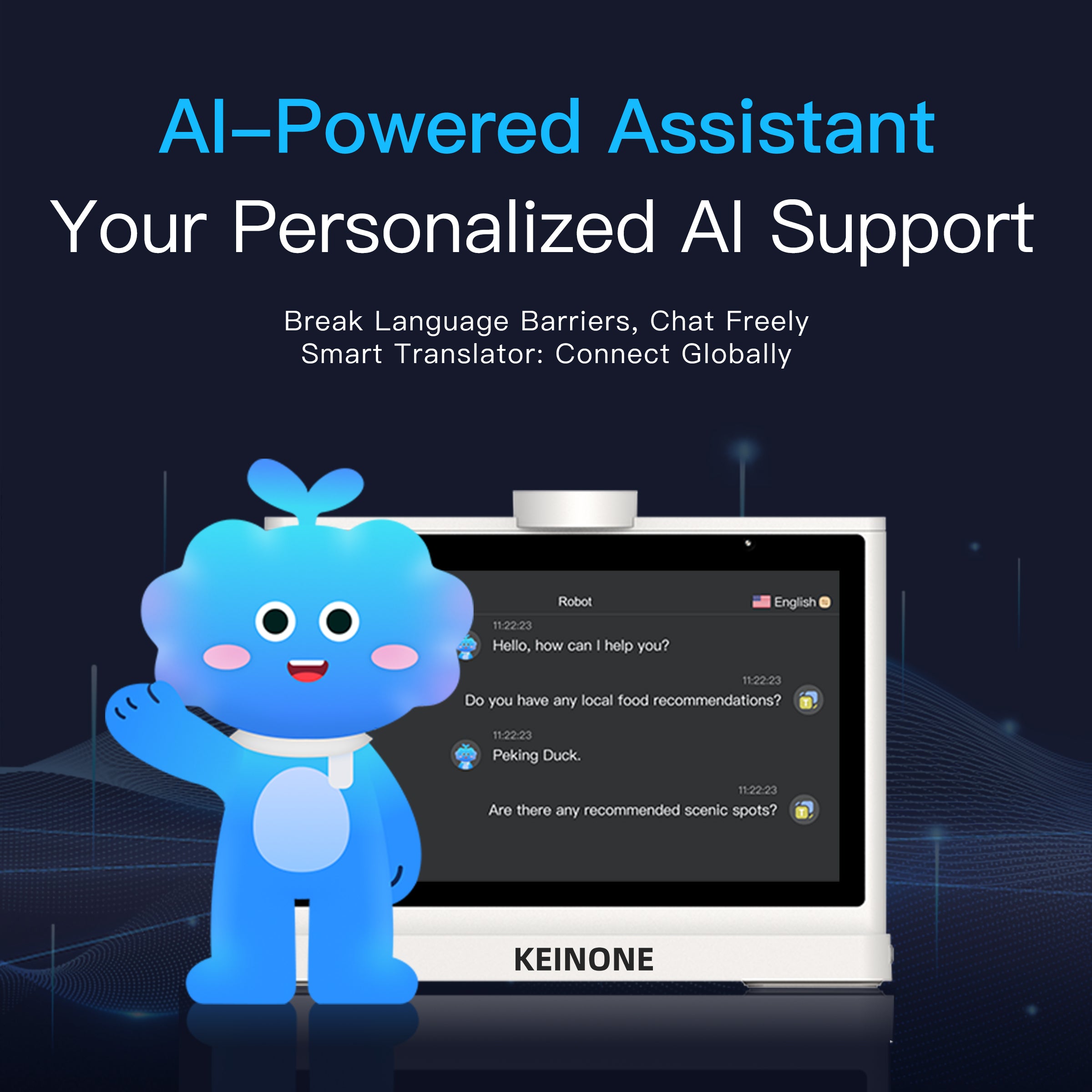 KEINONE 10 inch Dual-Screen AI Smart Translator Global communication