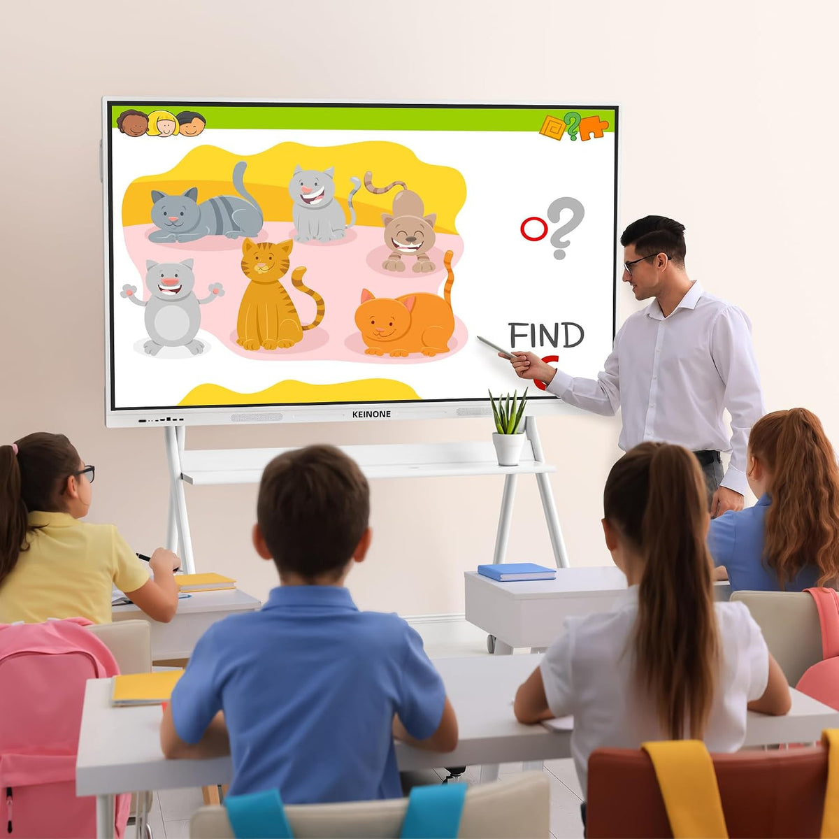 4K Interactive Smart Board for Office & Classroom, 55, 65, 75 Inch