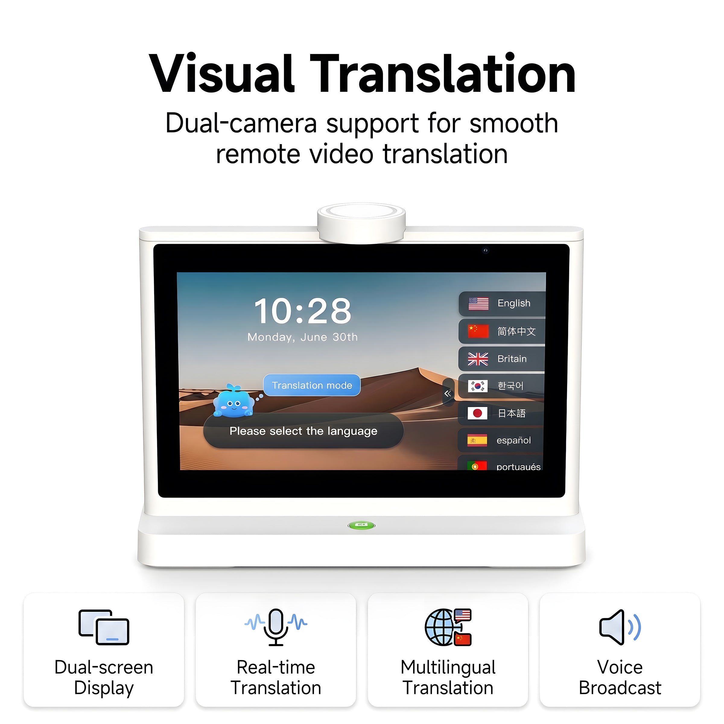 KEINONE 10.1  inch Dual-Screen AI Smart Translator Global communication