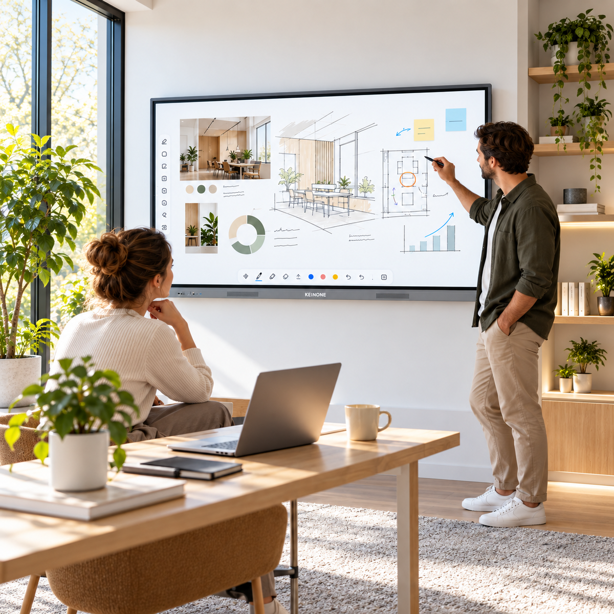 75-Inch 4K Interactive Smart Board for Classroom & Meetings -KEINONE square main image