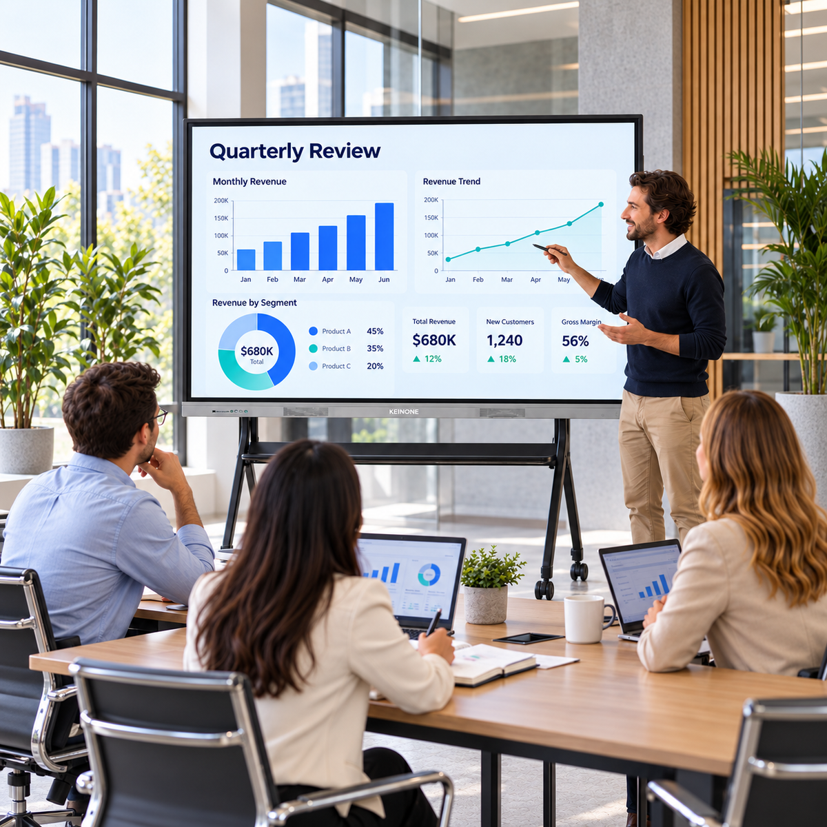 86-Inch 4K Interactive Smart Board for Classroom & Meetings - KEINONE square main image