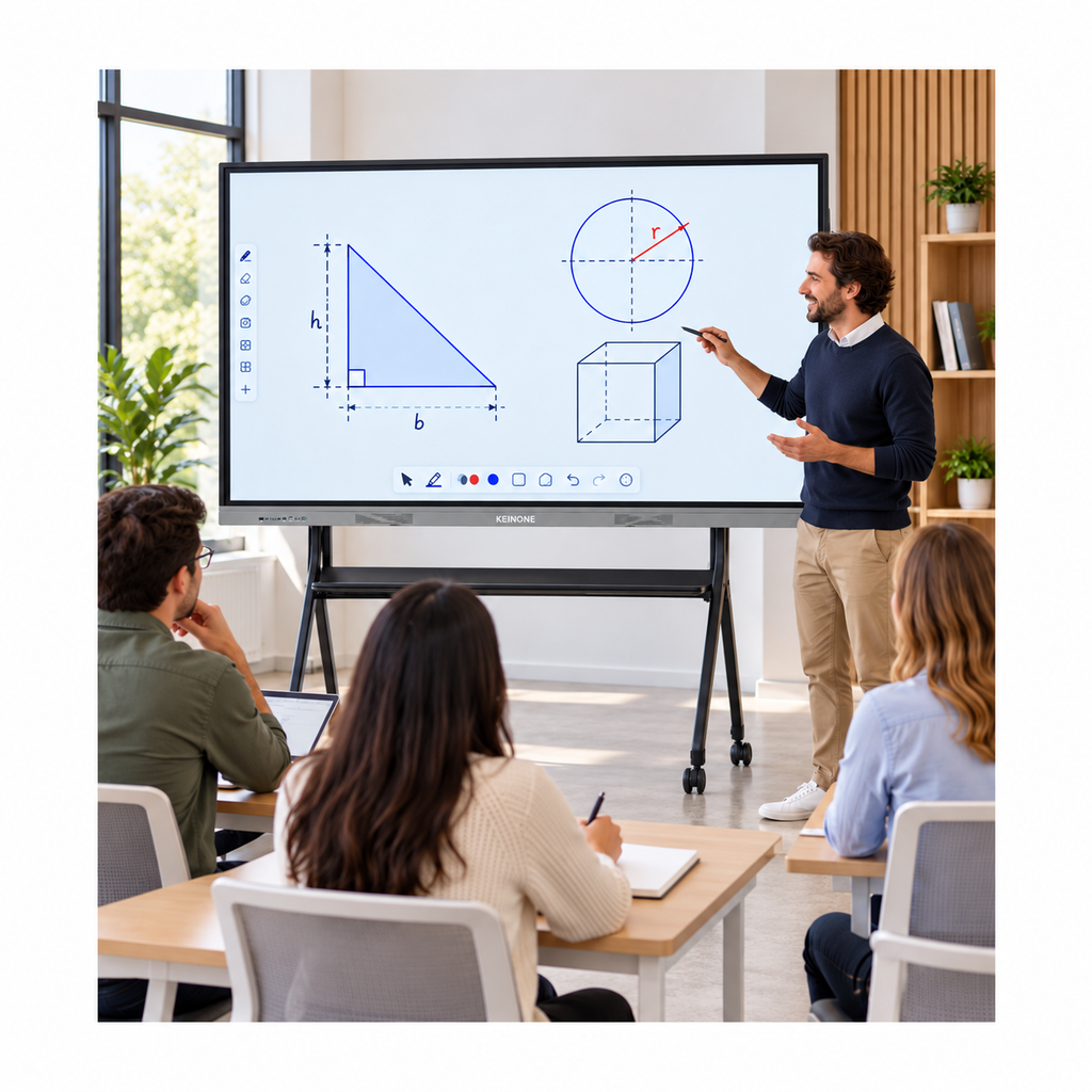 86-inch KEINONE smart board in a training classroom
