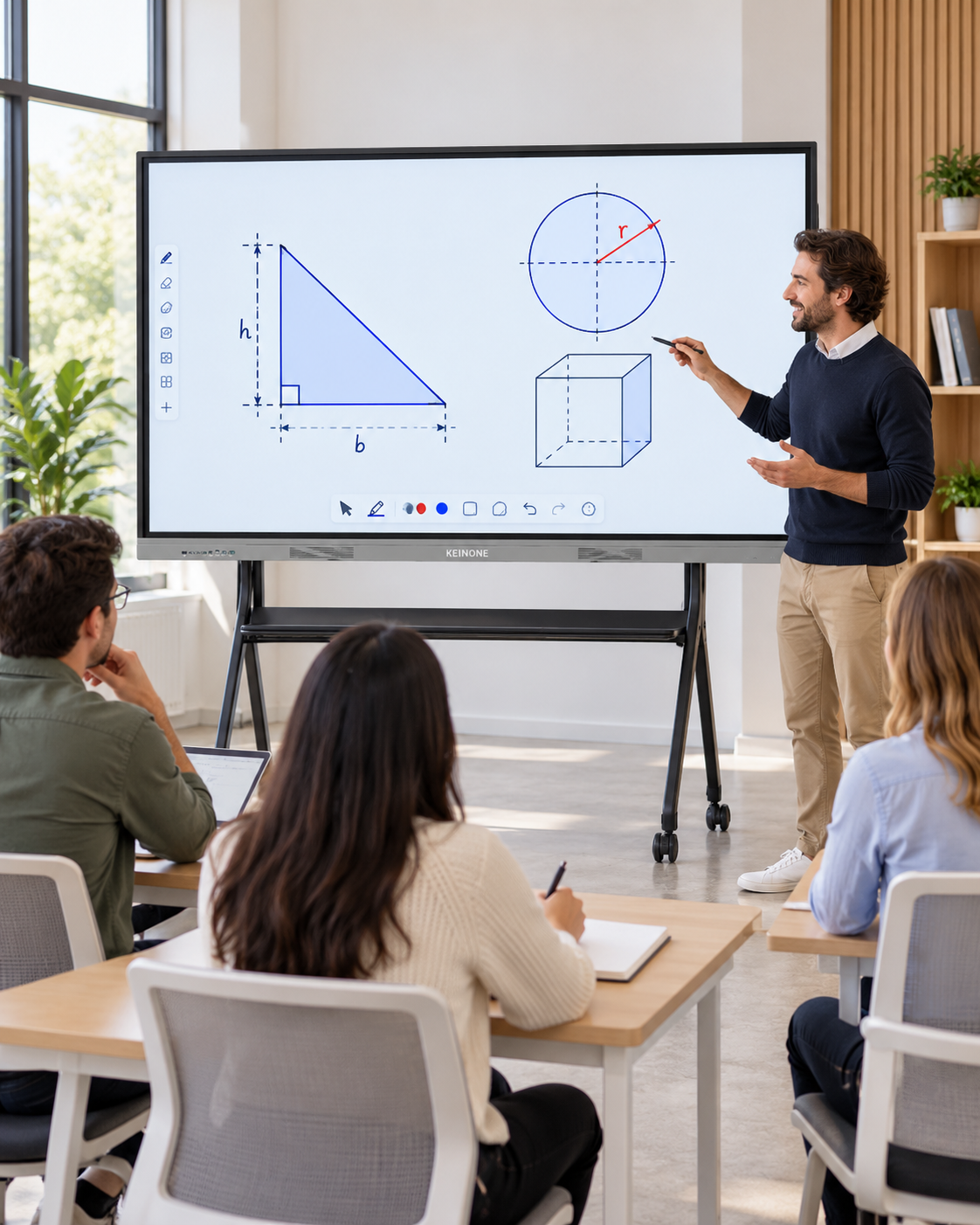 86-inch KEINONE smart board in a training classroom