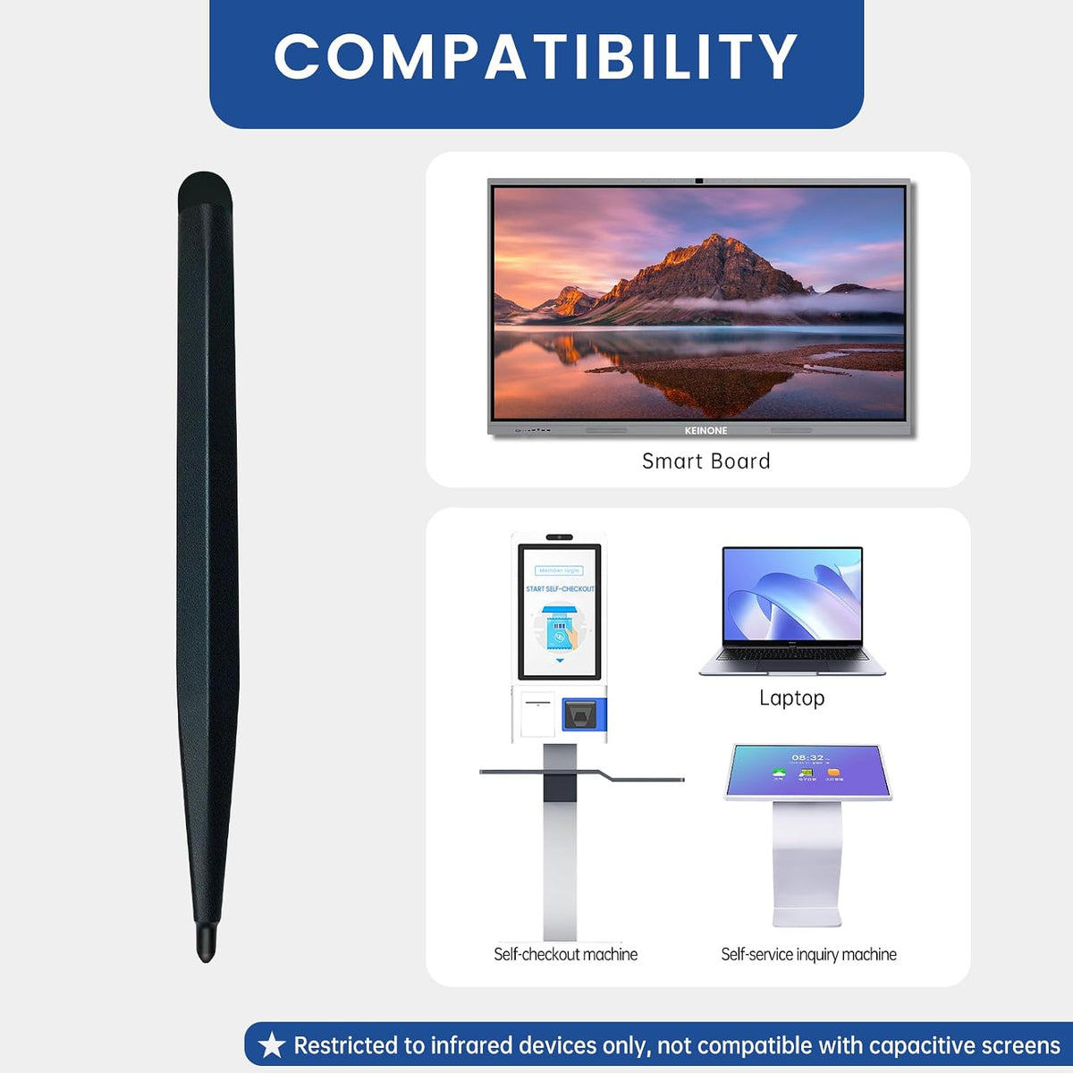 Black KEINONE touch stylus infrared touchscreen compatibility
