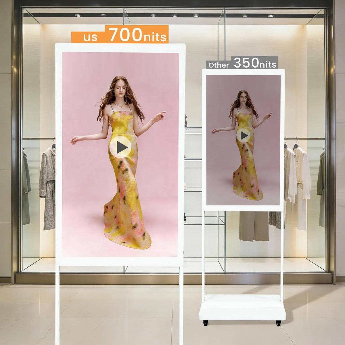 KEINONE digital signage brightness comparison