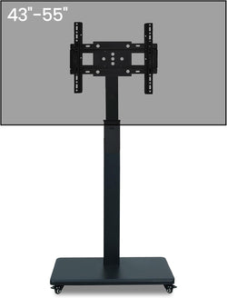 KEINONE height adjustable rotating mobile stand for 43-55 inch digital signage with four lockable wheels