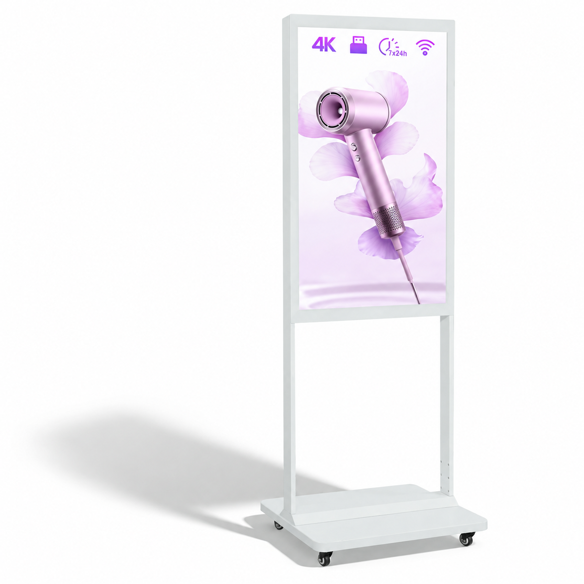 KEINONE white floor-standing digital signage kiosk