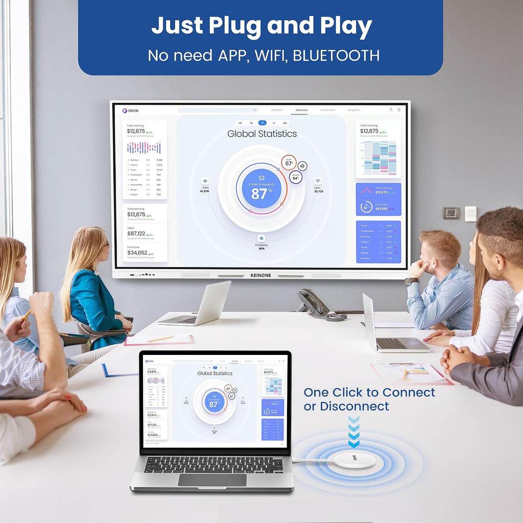 One-click wireless screen sharing on KEINONE white smart board
