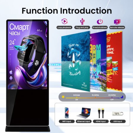 50 inch Portrait Digital Signage Advertising Display / Ad Display Android OS or Windows